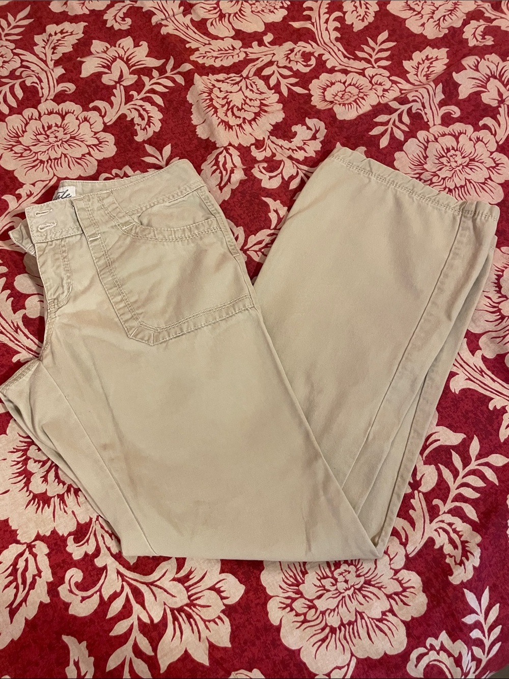 Aeropostale Wide Leg Pants in Light Beige